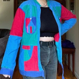 reversible patchwork cardigan